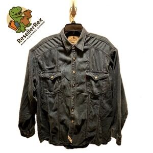 Vintage Levi's Real Indigo Shirt Blue Denim Retro Western Large